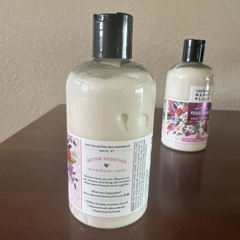 2 Pack Of 10oz Find Your Happy Place Wrapped in Arms Body Lotion Rose & Magnolia